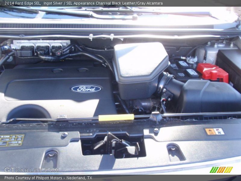 Ingot Silver / SEL Appearance Charcoal Black Leather/Gray Alcantara 2014 Ford Edge SEL