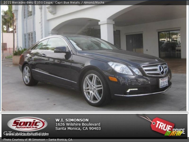 Capri Blue Metallic / Almond/Mocha 2011 Mercedes-Benz E 350 Coupe