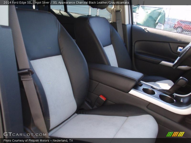 Ingot Silver / SEL Appearance Charcoal Black Leather/Gray Alcantara 2014 Ford Edge SEL