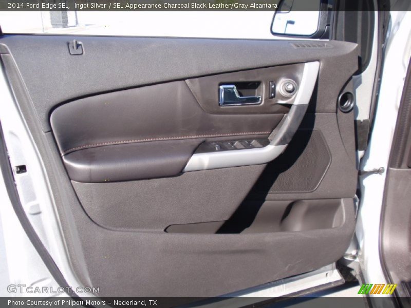Ingot Silver / SEL Appearance Charcoal Black Leather/Gray Alcantara 2014 Ford Edge SEL