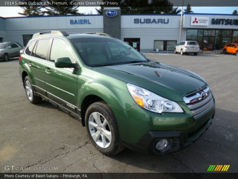 Cypress Green Pearl / Ivory 2014 Subaru Outback 2.5i Premium