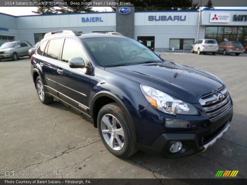 Deep Indigo Pearl / Saddle Brown 2014 Subaru Outback 2.5i Limited