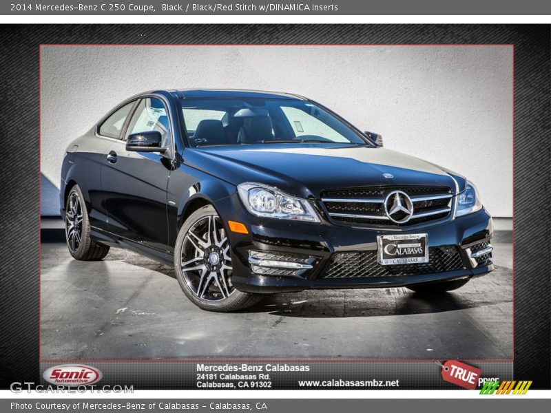 Black / Black/Red Stitch w/DINAMICA Inserts 2014 Mercedes-Benz C 250 Coupe