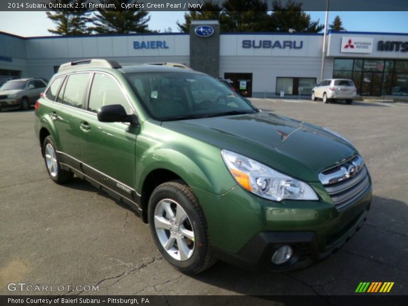 Cypress Green Pearl / Ivory 2014 Subaru Outback 2.5i Premium