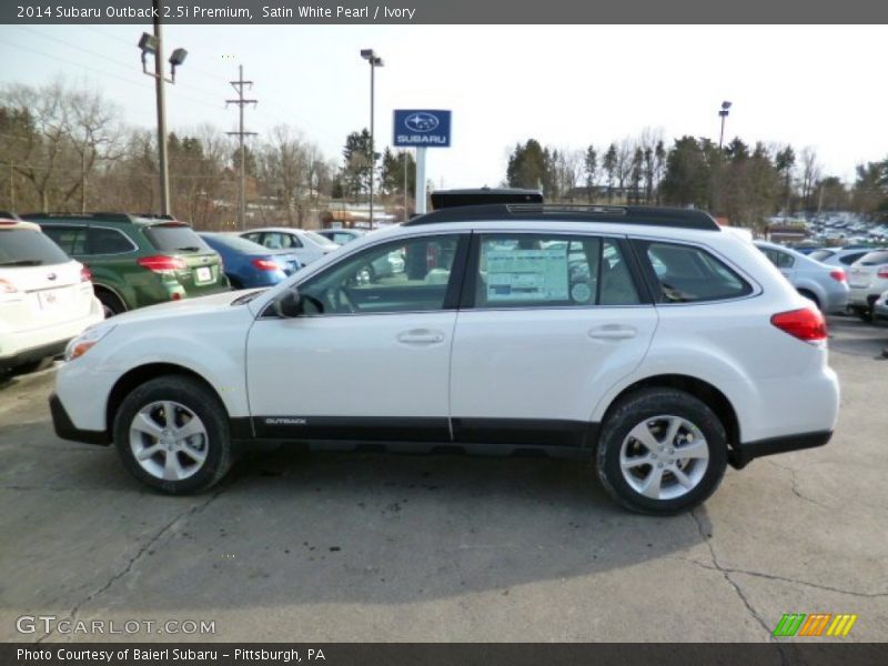Satin White Pearl / Ivory 2014 Subaru Outback 2.5i Premium