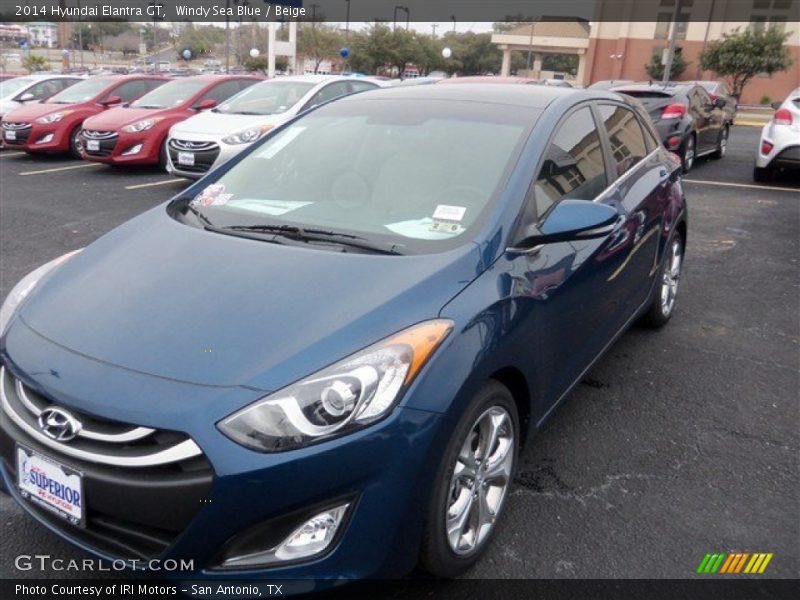 Windy Sea Blue / Beige 2014 Hyundai Elantra GT