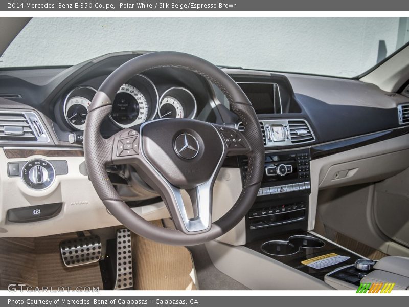 Polar White / Silk Beige/Espresso Brown 2014 Mercedes-Benz E 350 Coupe