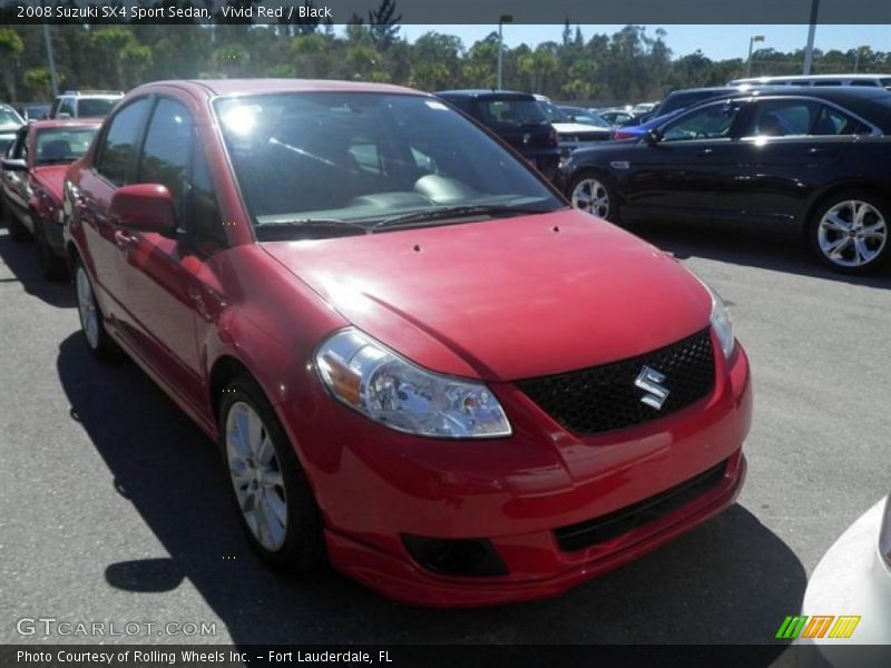 Vivid Red / Black 2008 Suzuki SX4 Sport Sedan