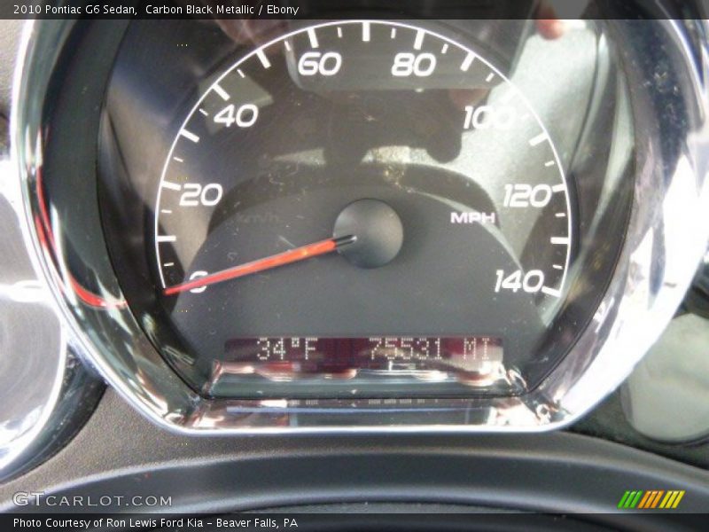 Carbon Black Metallic / Ebony 2010 Pontiac G6 Sedan