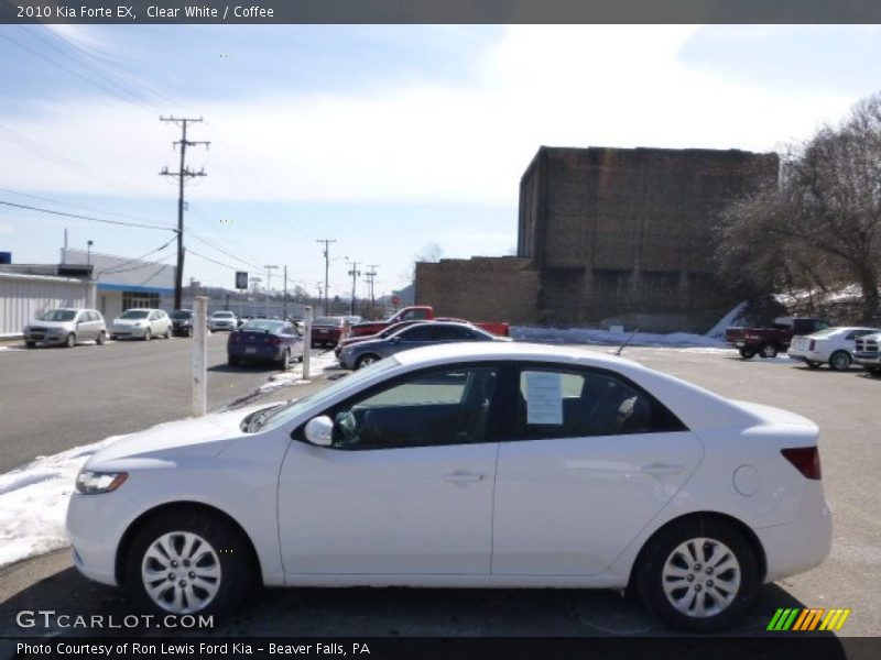 Clear White / Coffee 2010 Kia Forte EX