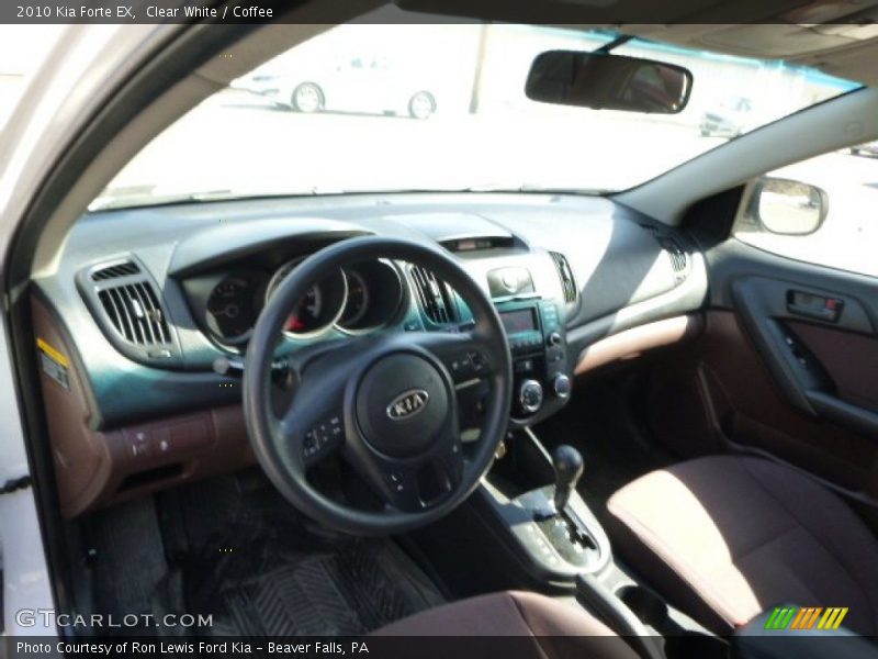 Clear White / Coffee 2010 Kia Forte EX