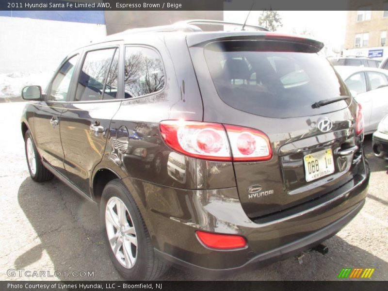 Espresso Brown / Beige 2011 Hyundai Santa Fe Limited AWD