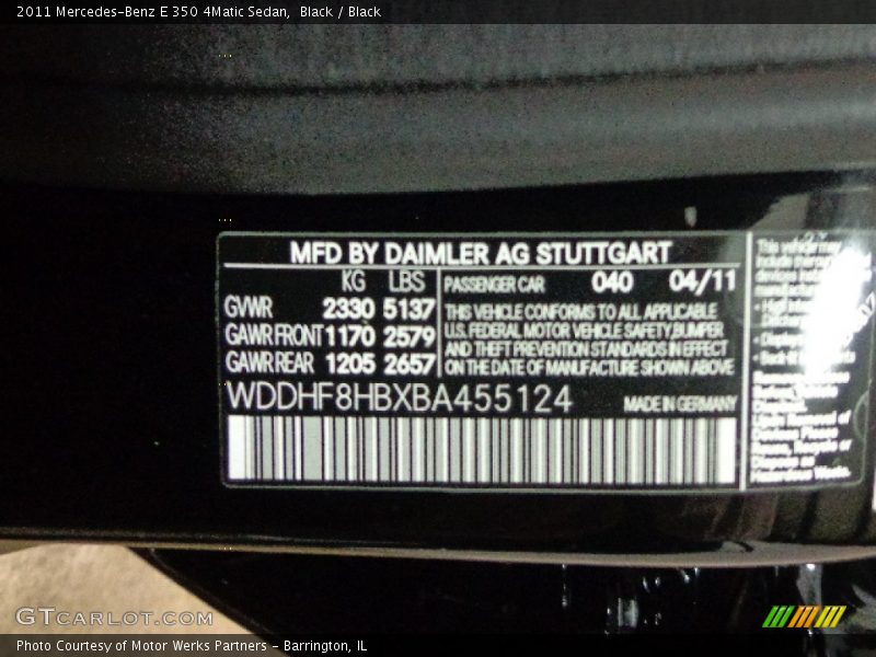 Black / Black 2011 Mercedes-Benz E 350 4Matic Sedan
