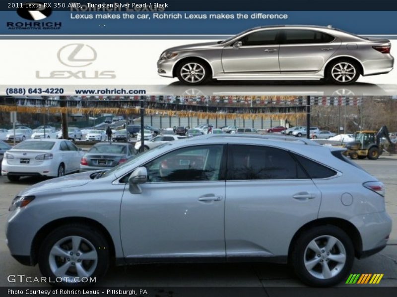 Tungsten Silver Pearl / Black 2011 Lexus RX 350 AWD