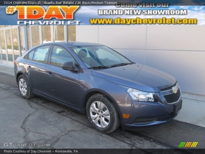 Atlantis Blue Metallic / Jet Black/Medium Titanium 2014 Chevrolet Cruze LS