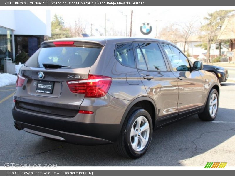 Sparkling Bronze Metallic / Sand Beige Nevada Leather 2011 BMW X3 xDrive 28i
