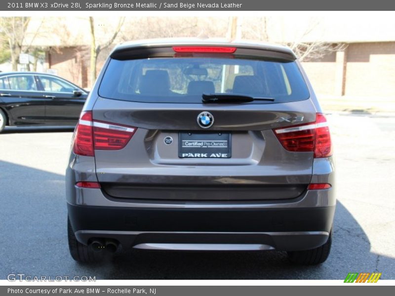 Sparkling Bronze Metallic / Sand Beige Nevada Leather 2011 BMW X3 xDrive 28i