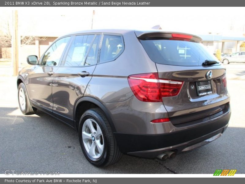 Sparkling Bronze Metallic / Sand Beige Nevada Leather 2011 BMW X3 xDrive 28i