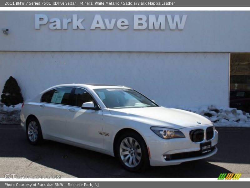 Mineral White Metallic / Saddle/Black Nappa Leather 2011 BMW 7 Series 750Li xDrive Sedan
