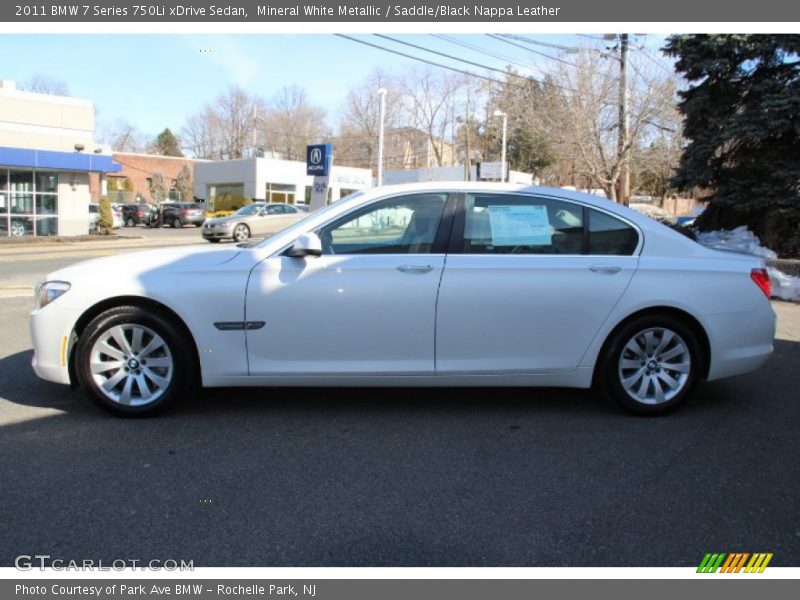 Mineral White Metallic / Saddle/Black Nappa Leather 2011 BMW 7 Series 750Li xDrive Sedan