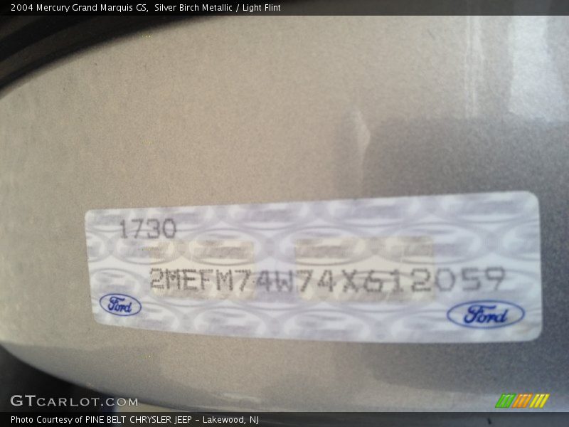 Silver Birch Metallic / Light Flint 2004 Mercury Grand Marquis GS