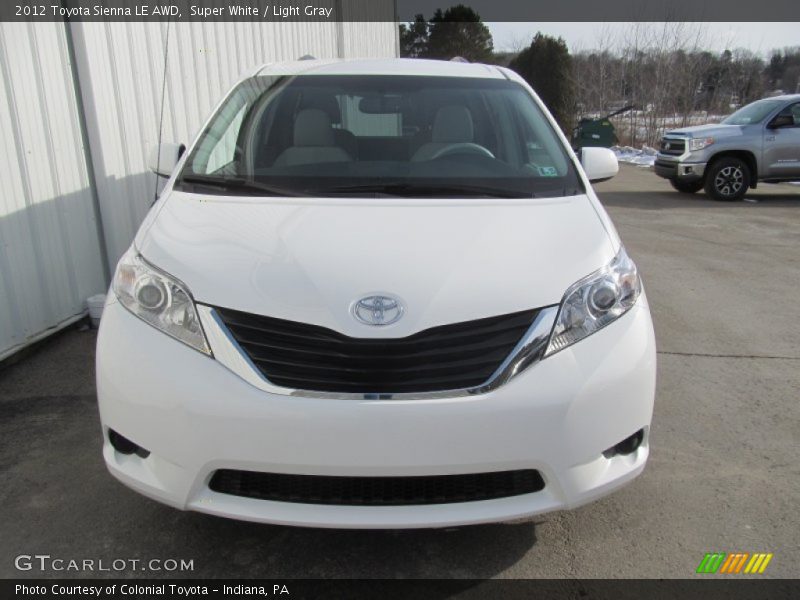 Super White / Light Gray 2012 Toyota Sienna LE AWD