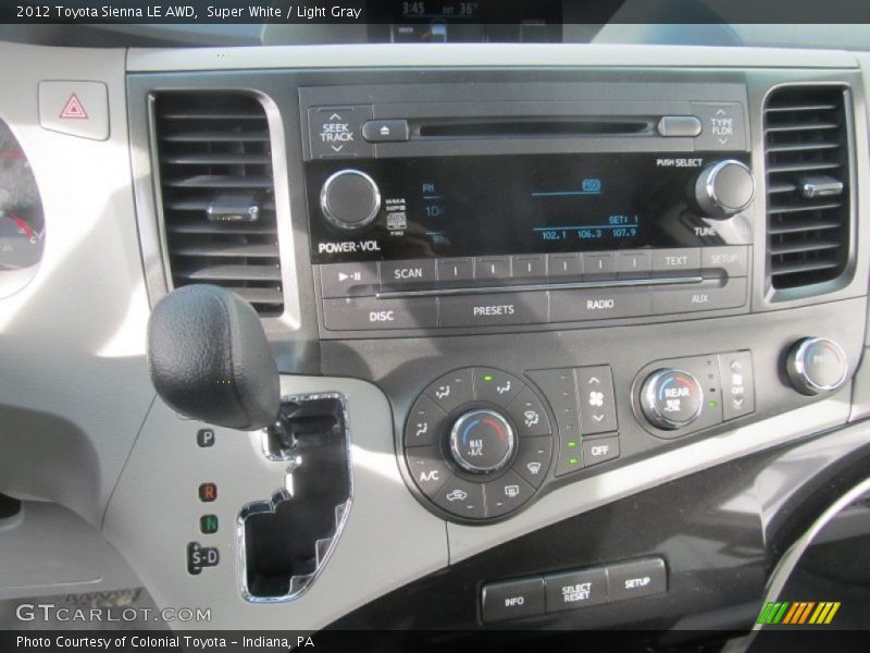 Super White / Light Gray 2012 Toyota Sienna LE AWD