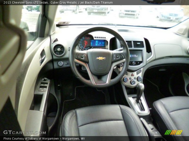 Cyber Gray Metallic / Jet Black/Dark Titanium 2013 Chevrolet Sonic LTZ Sedan