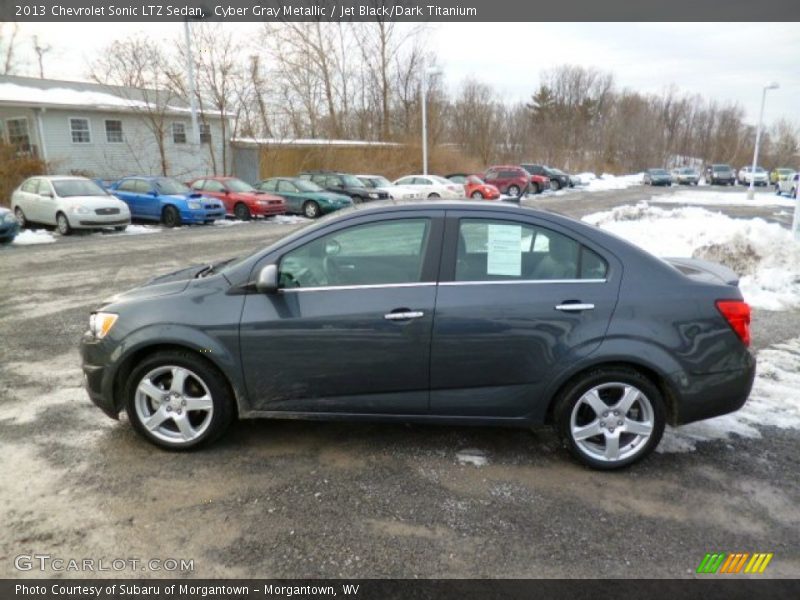Cyber Gray Metallic / Jet Black/Dark Titanium 2013 Chevrolet Sonic LTZ Sedan