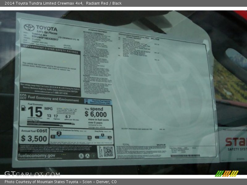 Radiant Red / Black 2014 Toyota Tundra Limited Crewmax 4x4