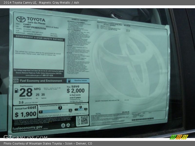 Magnetic Gray Metallic / Ash 2014 Toyota Camry LE