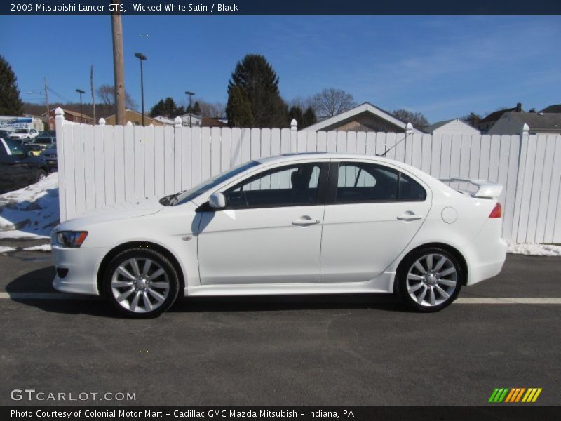 Wicked White Satin / Black 2009 Mitsubishi Lancer GTS