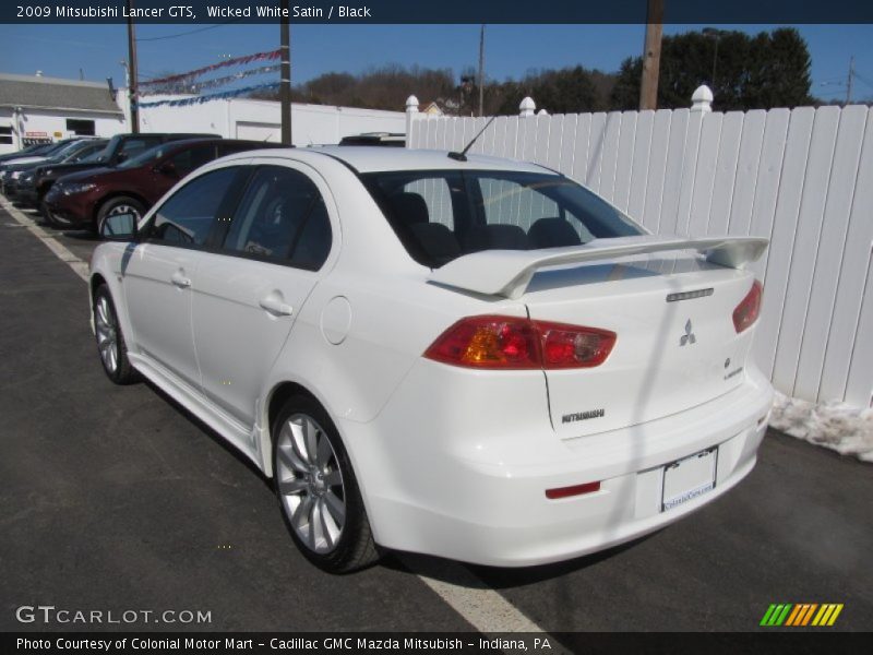 Wicked White Satin / Black 2009 Mitsubishi Lancer GTS