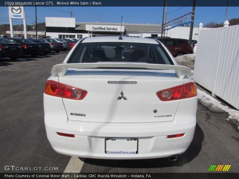 Wicked White Satin / Black 2009 Mitsubishi Lancer GTS