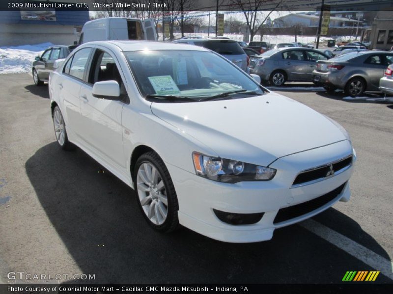 Wicked White Satin / Black 2009 Mitsubishi Lancer GTS