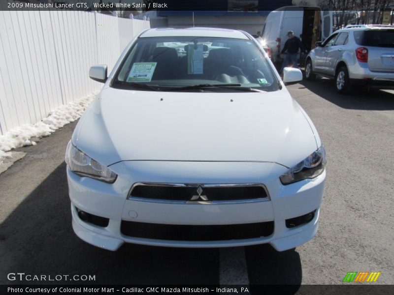 Wicked White Satin / Black 2009 Mitsubishi Lancer GTS