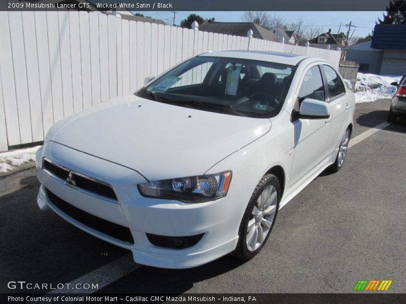 Wicked White Satin / Black 2009 Mitsubishi Lancer GTS