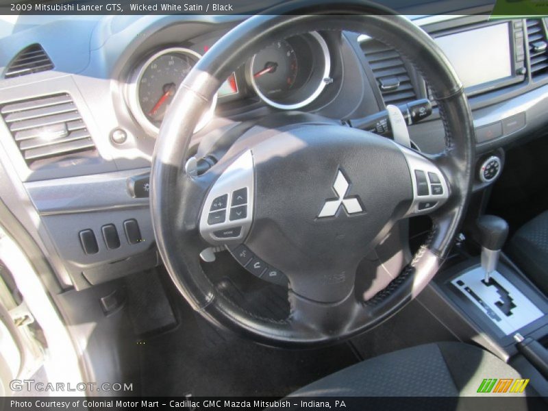 Wicked White Satin / Black 2009 Mitsubishi Lancer GTS