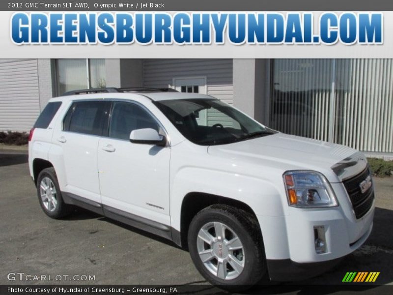 Olympic White / Jet Black 2012 GMC Terrain SLT AWD