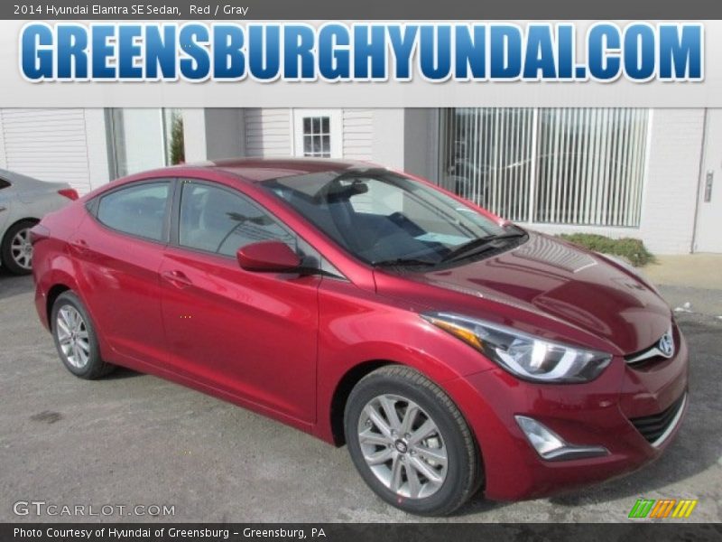 Red / Gray 2014 Hyundai Elantra SE Sedan
