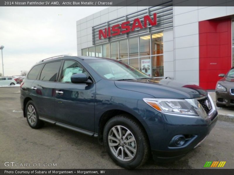 Arctic Blue Metallic / Charcoal 2014 Nissan Pathfinder SV AWD