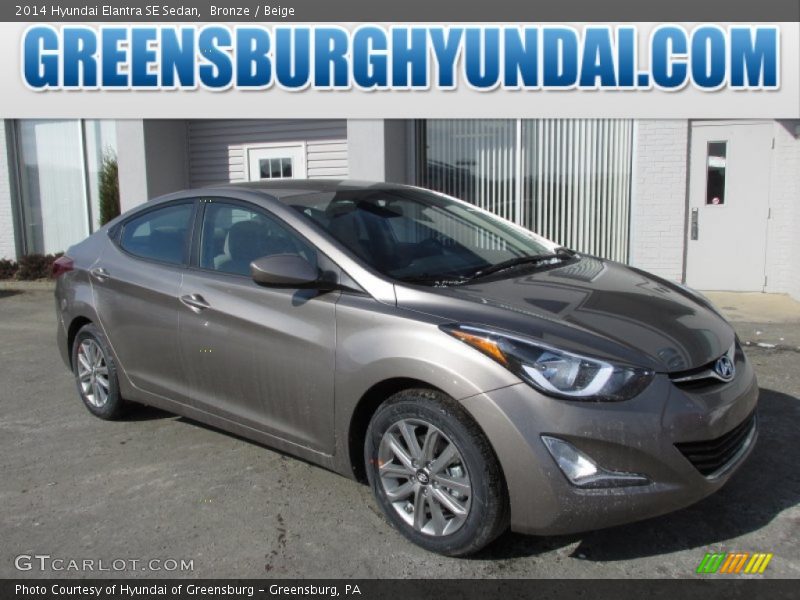 Bronze / Beige 2014 Hyundai Elantra SE Sedan