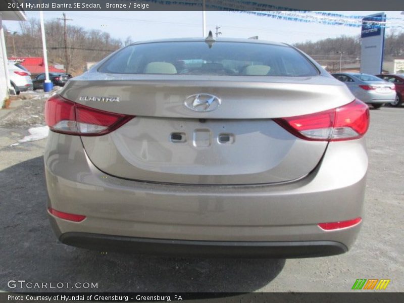 Bronze / Beige 2014 Hyundai Elantra SE Sedan