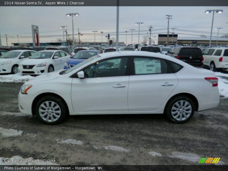 Aspen White / Charcoal 2014 Nissan Sentra SV