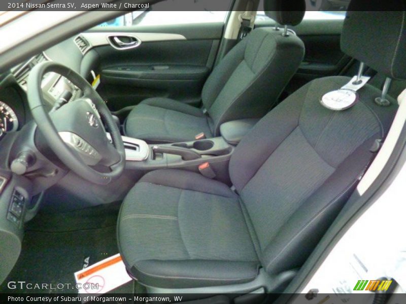 Aspen White / Charcoal 2014 Nissan Sentra SV