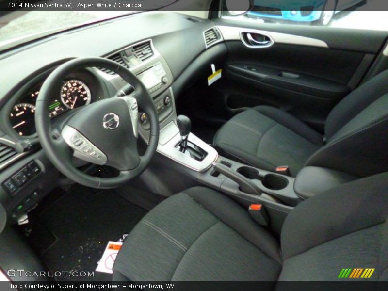 Aspen White / Charcoal 2014 Nissan Sentra SV