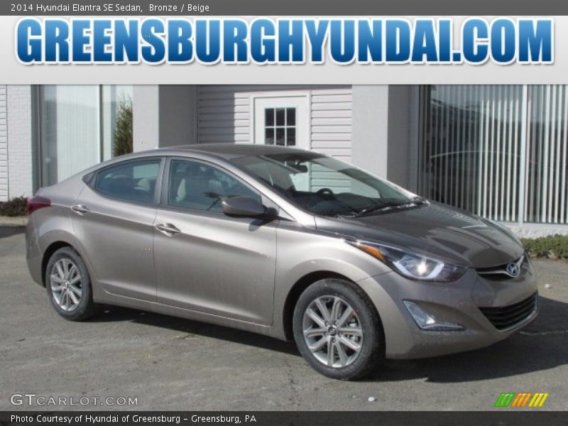 Bronze / Beige 2014 Hyundai Elantra SE Sedan