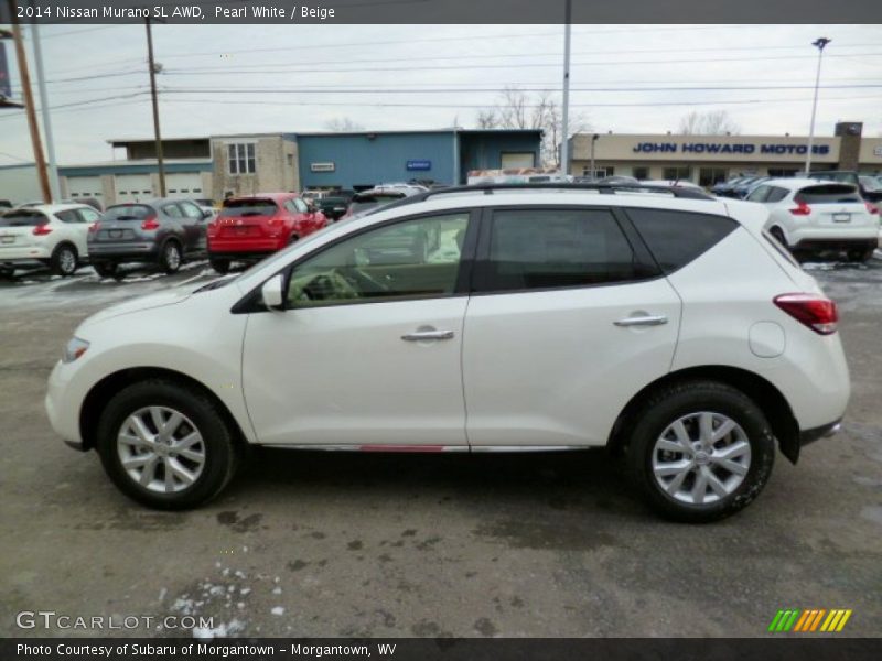 Pearl White / Beige 2014 Nissan Murano SL AWD