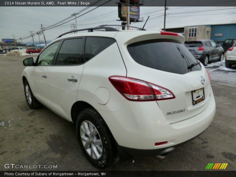 Pearl White / Beige 2014 Nissan Murano SL AWD