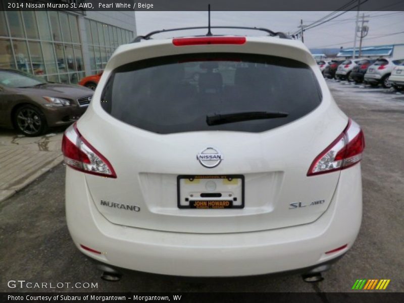 Pearl White / Beige 2014 Nissan Murano SL AWD